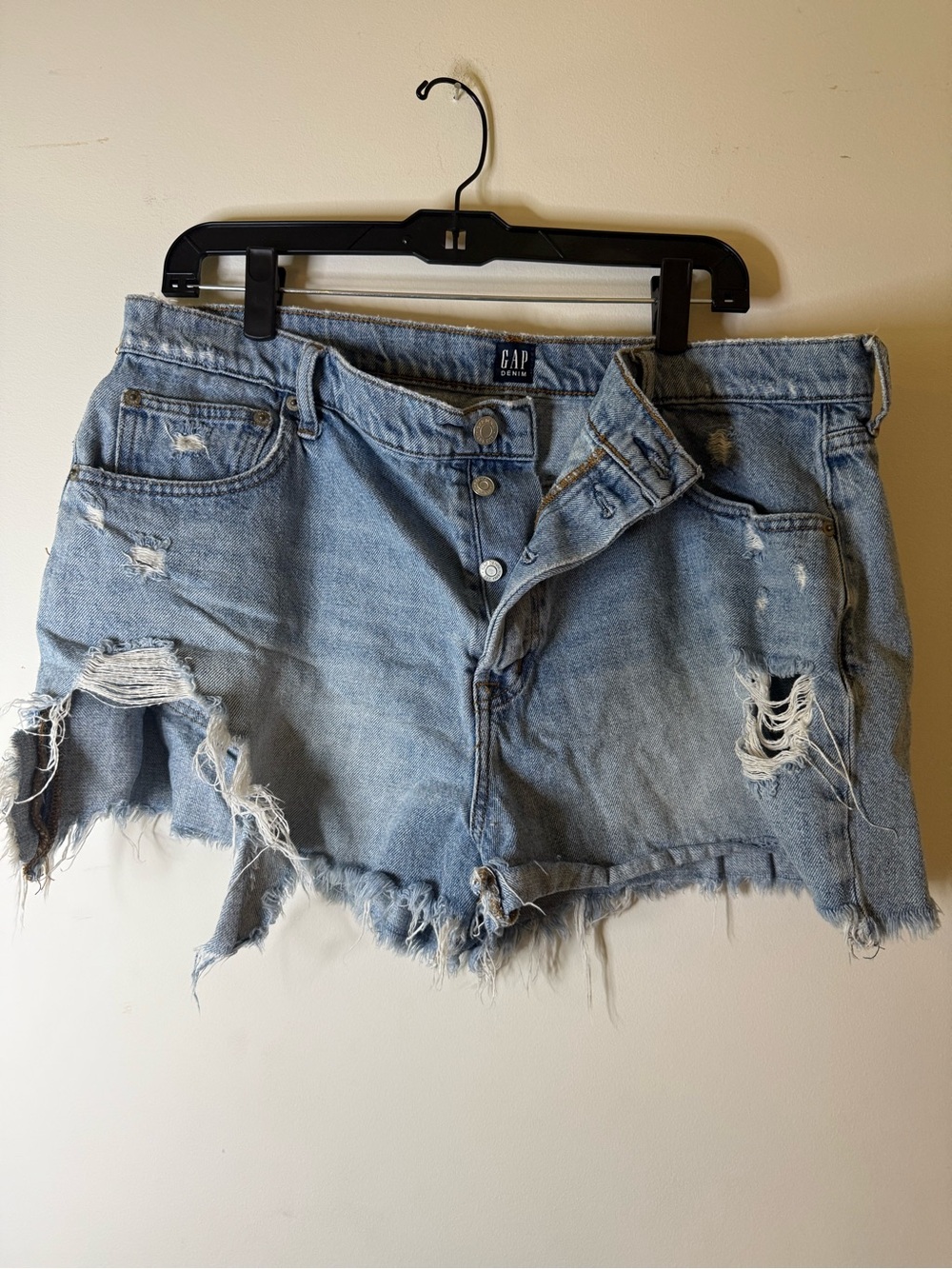 GAP Light Blue Distressed Denim Cutoff Shorts